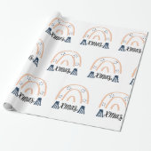 Vrolijk kerstfeest Boho Rainbow Gift Cadeaupapier (Uitgerold)