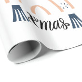Vrolijk kerstfeest Boho Rainbow Gift Cadeaupapier (Rol Hoek)