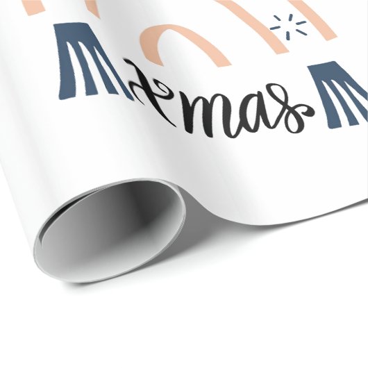 Vrolijk kerstfeest Boho Rainbow Gift Cadeaupapier (Rol Hoek)