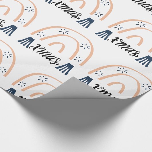 Vrolijk kerstfeest Boho Rainbow Gift Wrapping Pa Cadeaupapier (Hoek)