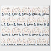 Vrolijk kerstfeest Boho Rainbow Gift Wrapping Pa Cadeaupapier (Vlak)