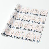 Vrolijk kerstfeest Boho Rainbow Gift Wrapping Pa Cadeaupapier (Uitgerold)