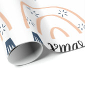 Vrolijk kerstfeest Boho Rainbow Gift Wrapping Pa Cadeaupapier (Rol Hoek)