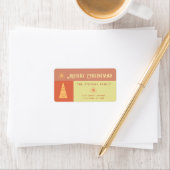 Vrolijk Kerstfeest boho vrolijk kleurenblok Etiket (Insitu)