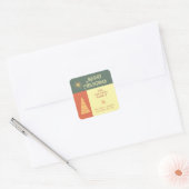 Vrolijk Kerstfeest boho vrolijk kleurenblok Vierkante Sticker (Envelop)