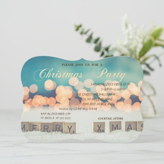 Vrolijk kerstfeest, Bokeh, kerst in bedrijven Kaart (Staand voorkant)