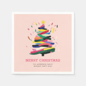 Vrolijk kerstfeest Bold Christmas Tree Holiday Par Servet (Voorkant)