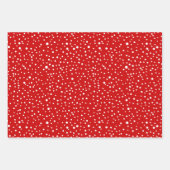 Vrolijk kerstfeest, bomen en polka-stippen rood inpakpapier vel (Voorkant 3)