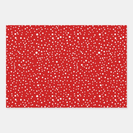 Vrolijk kerstfeest, bomen en polka-stippen rood inpakpapier vel (Voorkant 3)