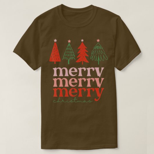 Vrolijk kerstfeest bomen Mannen Vrouwen T-shirt (Design voorkant)