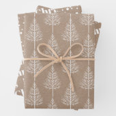 Vrolijk kerstfeest, bomen, polka dots rustieke vak inpakpapier vel (In situ)