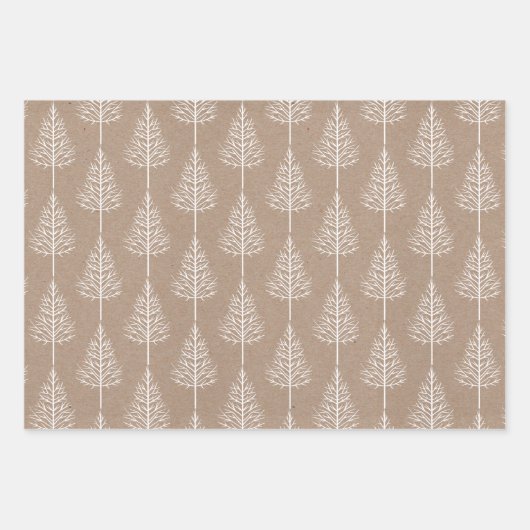 Vrolijk kerstfeest, bomen, polka dots rustieke vak inpakpapier vel (Voorkant)