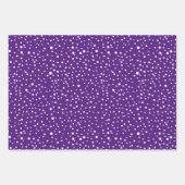 Vrolijk kerstfeest, bomen, polka-stippen paarse va inpakpapier vel (Voorkant 3)