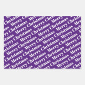 Vrolijk kerstfeest, bomen, polka-stippen paarse va inpakpapier vel (Voorkant 2)