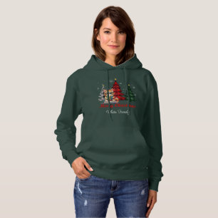 Vrolijk kerstfeest  Bomen   Schattigee kattennaam  Hoodie