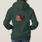 Vrolijk kerstfeest| Bomen | Schattigee kattennaam  Hoodie (Achterkant)