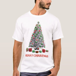 vrolijk kerstfeest. Boom (ontwerp 6) met geschenke T-shirt
