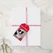 Vrolijk kerstfeest - Border Collie label Cadeaulabel (Met Touw)