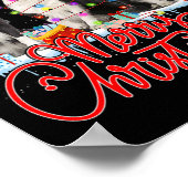 Vrolijk Kerstfeest Border Collie Santa Reindeer Li Poster (Hoek)