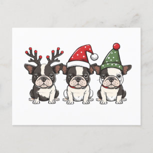 Vrolijk kerstfeest Boston Terrier Honden Feestdagenkaart
