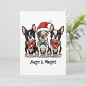 Vrolijk kerstfeest Boston Terrier Honden Kaart (Staand voorkant)