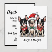 Vrolijk kerstfeest Boston Terrier Honden Kaart (Voorkant / Achterkant)