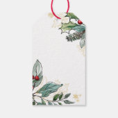 Vrolijk kerstfeest Botanical Berry Wreath Cadeaulabel (Achterkant)