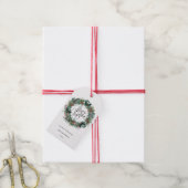 Vrolijk kerstfeest Botanical Berry Wreath Cadeaulabel (Met Touw)