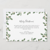 vrolijk kerstfeest | Botanische drie foto minimali Feestdagenkaart (Achterkant)