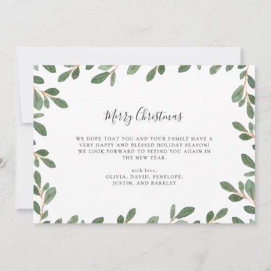 vrolijk kerstfeest | Botanische drie foto minimali Feestdagenkaart (Achterkant)