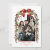 Vrolijk Kerstfeest Botanische Fotokaart Kaart (Voorkant)