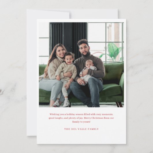 Vrolijk Kerstfeest Botanische Fotokaart Kaart (Achterkant)