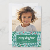 Vrolijk Kerstfeest Botanische Pastel - Foto Feestdagenkaart (Voorkant)