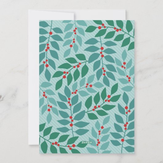 Vrolijk Kerstfeest Botanische Pastel - Foto Feestdagenkaart (Achterkant)