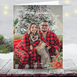 Vrolijk Kerstfeest Botanische Typografie 1 Foto Feestdagen Kaart