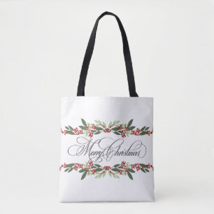 Vrolijk Kerstfeest Botanische Vakantie Welkom Tote Bag