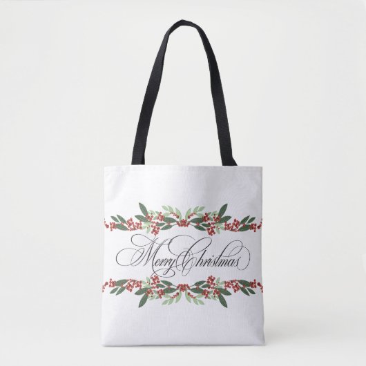 Vrolijk Kerstfeest Botanische Vakantie Welkom Tote Bag (Voorkant)