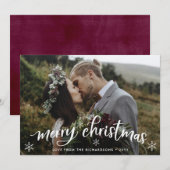 vrolijk kerstfeest | Bourgondië terug met foto Feestdagenkaart (Voorkant / Achterkant)