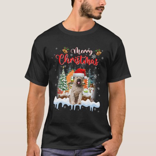 Vrolijk Kerstfeest Bouvier des Flandres Santa Hat T-shirt (Voorkant)