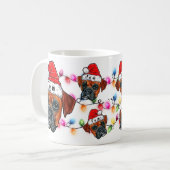 Vrolijk kerstfeest Boxer met Santa Hat Koffiemok (Voorkant links)