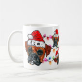 Vrolijk kerstfeest Boxer met Santa Hat Koffiemok (Links)