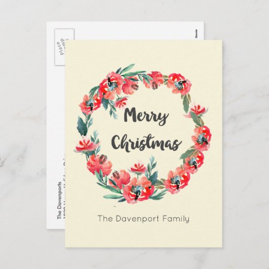 Vrolijk kerstfeest, braaf kerstfeestdag, aangepast feestdagenkaart (Voorkant / Achterkant)