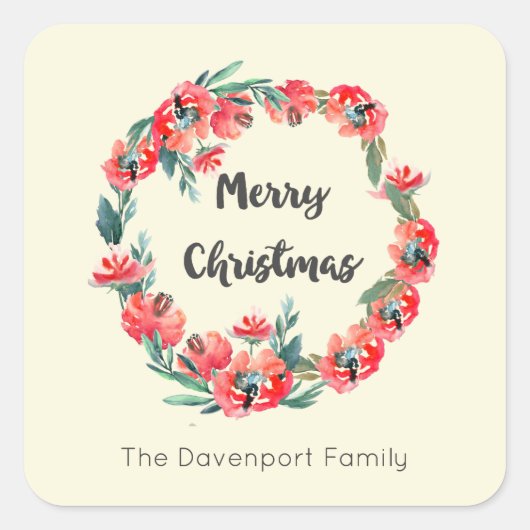 Vrolijk kerstfeest, braaf kerstfeestdag, aangepast vierkante sticker (Voorkant)