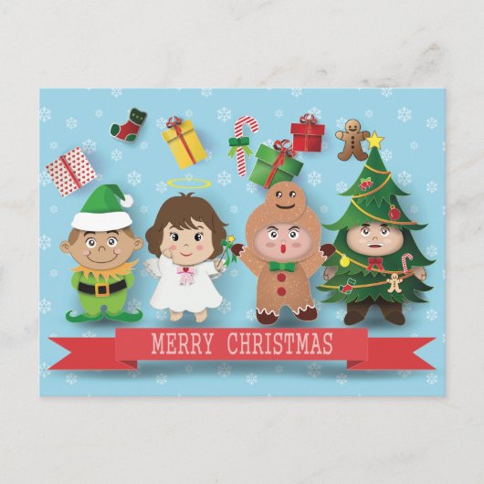 Vrolijk kerstfeest briefkaart (Voorkant)