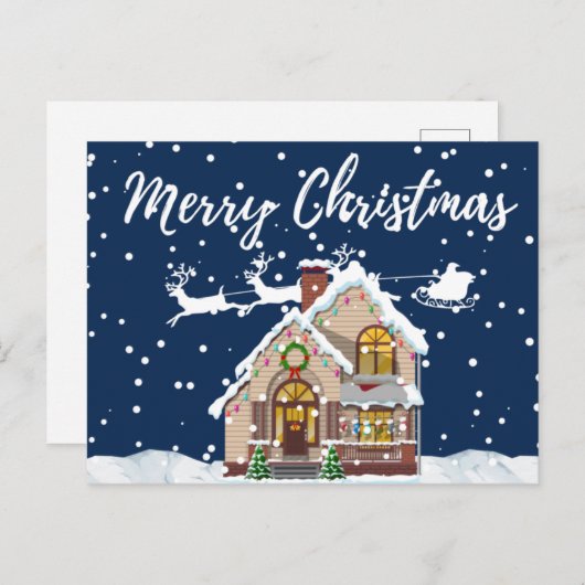 Vrolijk kerstfeest briefkaart (Voorkant / Achterkant)