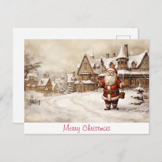 Vrolijk kerstfeest briefkaart (Voorkant / Achterkant)