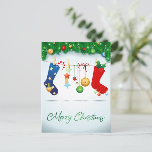 Vrolijk kerstfeest briefkaart (Staand voorkant)