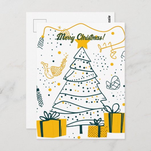 Vrolijk kerstfeest briefkaart (Voorkant / Achterkant)