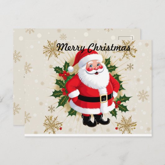 Vrolijk kerstfeest briefkaart (Voorkant / Achterkant)