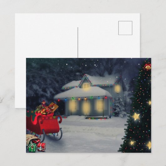 Vrolijk kerstfeest briefkaart (Voorkant / Achterkant)